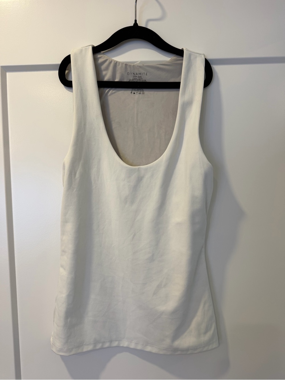 Dynamite Cream Scoop Neck Tank